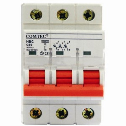 Siguranta automata tripolara 3P 6A HCB 10kA (MCB) Curba C Comtec