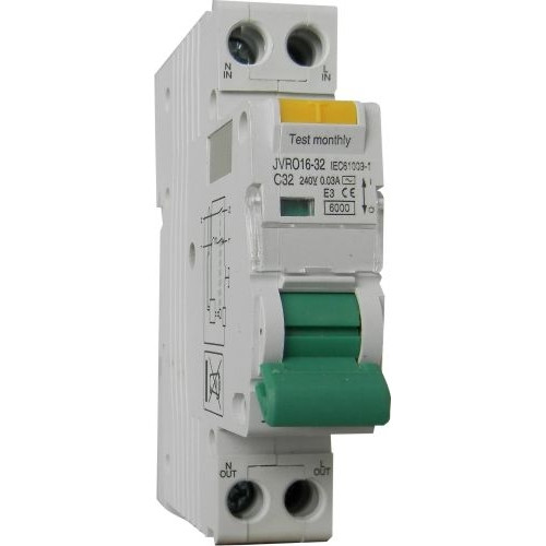 Siguranta automata diferentiala combinata bipolara intr-un modul 32A/30mA 6kA (RCBO) Curba C Comtec