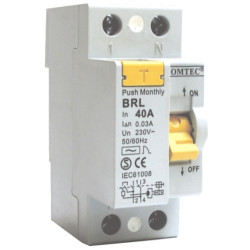 Siguranta automata cu protectie diferentiala bipolara 2P 25A/300mA BRL 10kA (RCD) Comtec