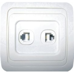 Priza telefon ST 2x6P4C Eco Premium  Comtec