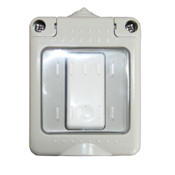 INTRERUPATOR SIMPLU APLICAT ALB CAPAC TRANSPARENT IP55