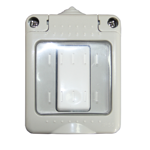 INTRERUPATOR SIMPLU APLICAT ALB CAPAC TRANSPARENT IP55