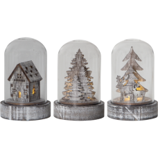 Decoratiune luminoasa set 3 cupole mici din lemn 064-91 Eglo