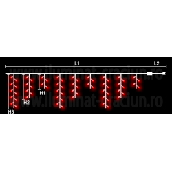 Instalatie streasina sir 180 LED Rosu 500x70cm - exterior gama S-OUT