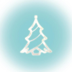 Decor pentru fereastră cu LED brad KID412