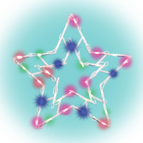 Decor pentru fereastră cu LED stea KID503 B/M