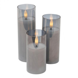 Set lumanari Led in sticla, Ø5x10/12,5/15 cm CDS 3