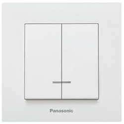 Comutator Panasonic KARRE Plus alb cu LED